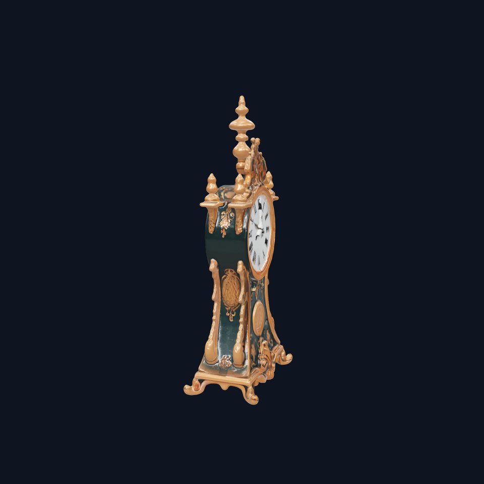 Antique Ornate Clock Model Pack